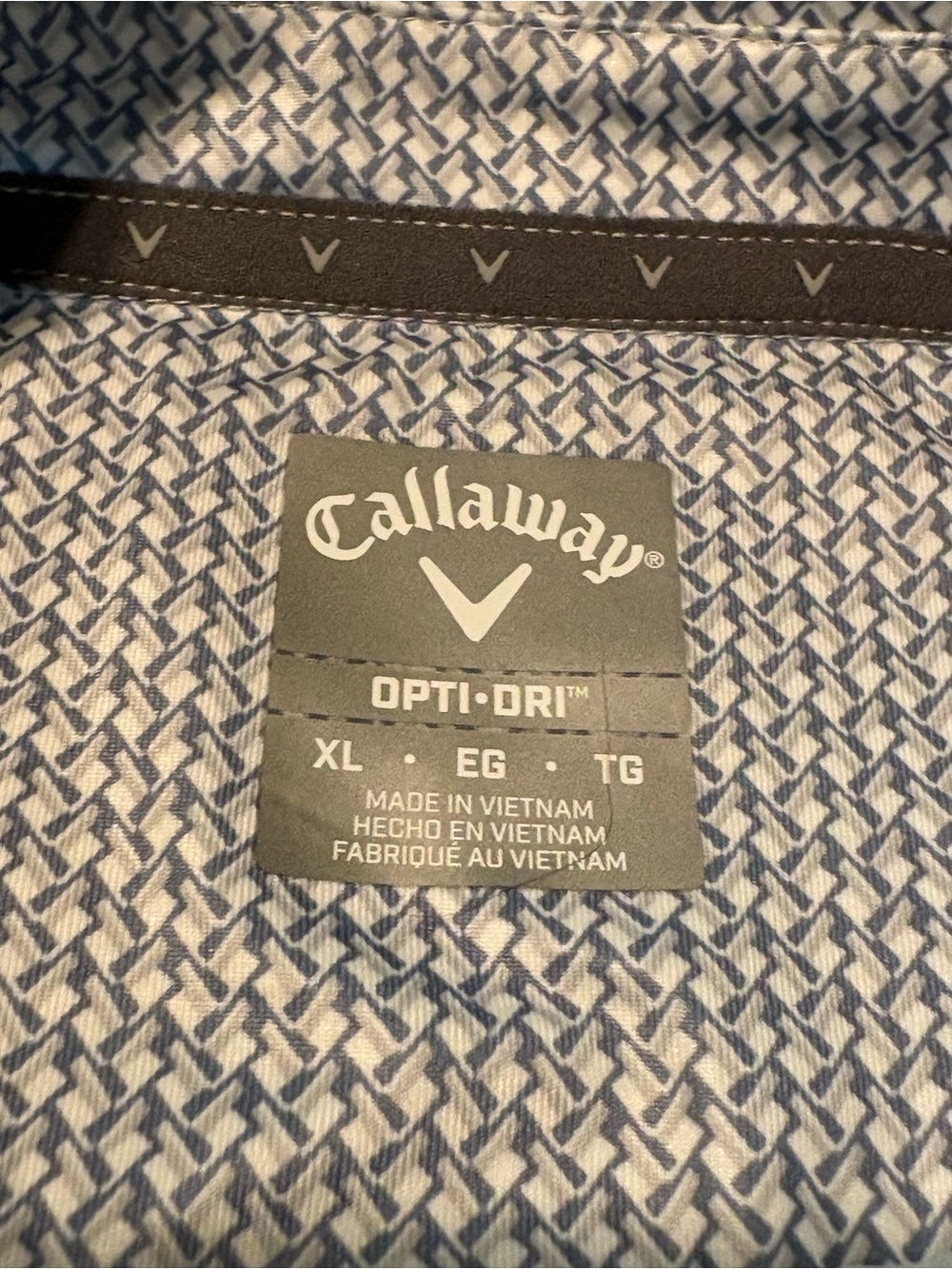 Callaway Blue and White Patterned Polo Shirt - Picture 4 of 6